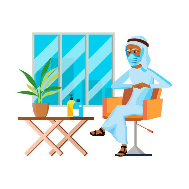 商务人士佩戴防护口罩矢量图片下载