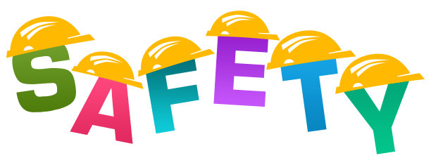 安全字与头盔顶部彩色图片下载