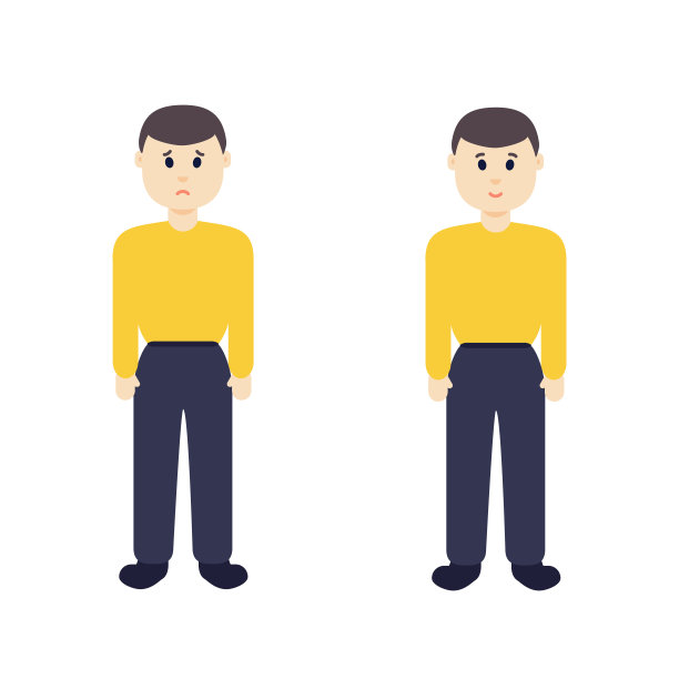 悲伤和快乐的人卡通人物海报图片下载