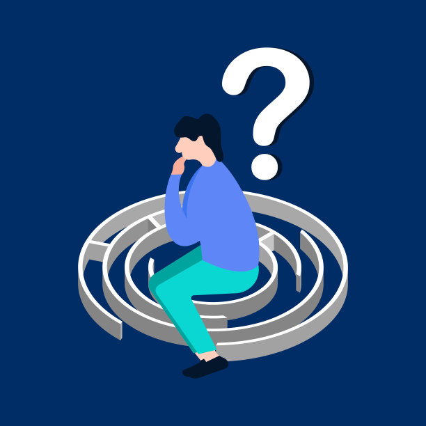 商人困惑地看着迷宫里的问号，难题图片下载