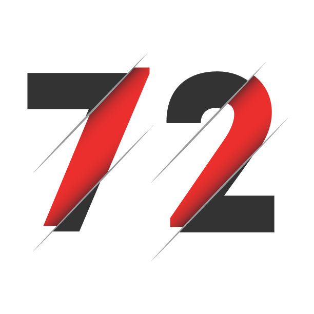 72 72 2号标志设计与创造性的削减和黑色圆圈背景。创造性的标志设计。图片下载