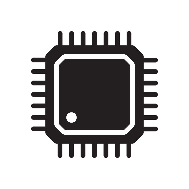 电子芯片矢量图标孤立在白色背景。计算机芯片图标，cpu微处理器芯片图标。图片下载
