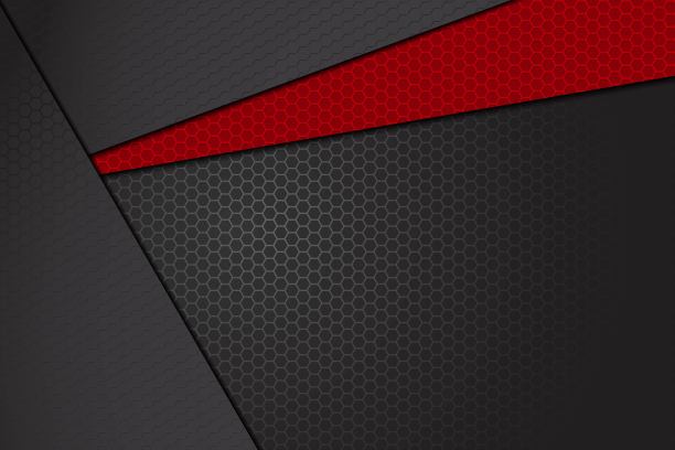 摘要红灰方向深灰色六边形网格图案设计现代未来的背景矢量插图图片下载