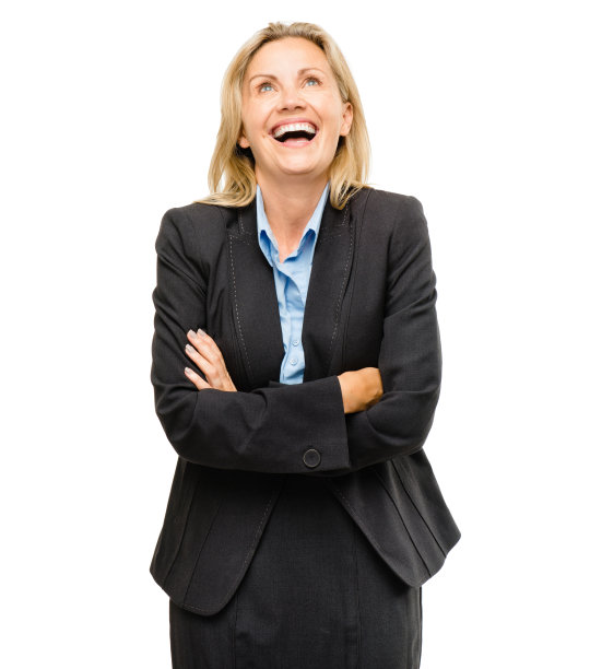 一个成熟的女商人在工作室背景下的照片图片下载