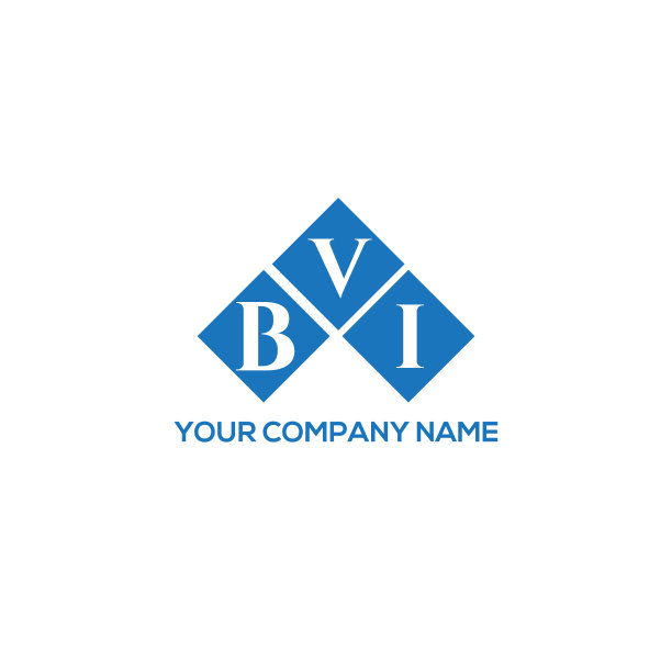 白色背景上的BVI字母标志设计图片下载