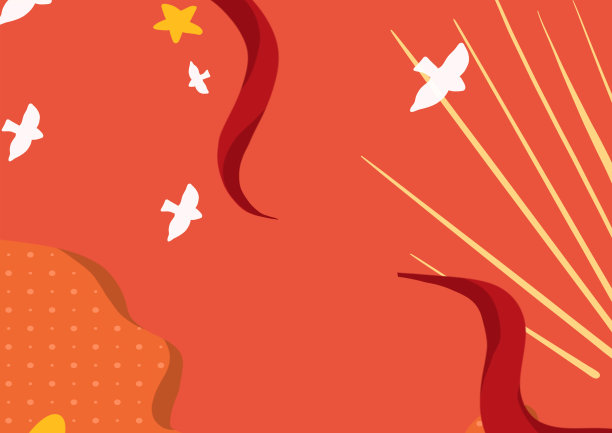 红色孟菲斯风背景图图片下载