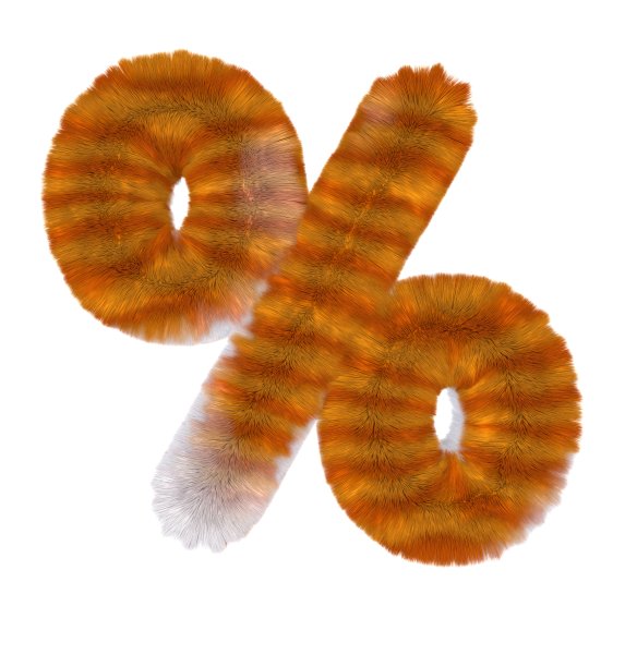 橙色虎斑猫主题字体百分比标志图片下载