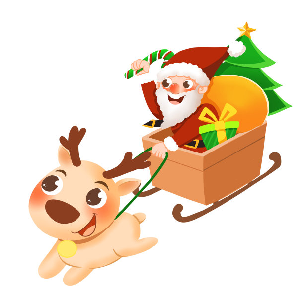 圣诞节驾雪橇的圣诞老人图片下载
