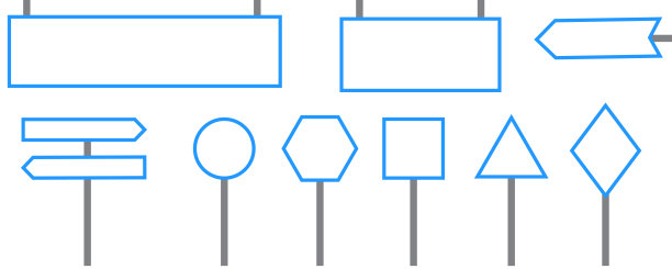 空白的路标。孤立的图标集。矢量插图。股票的形象。图片下载