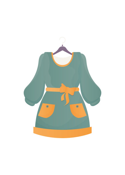 女人的衣服被孤立在白色的背景上。卡通风格。向量。图片下载