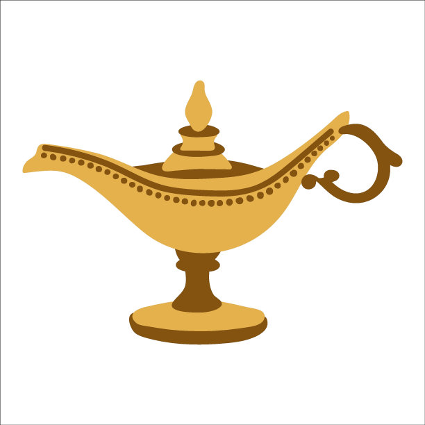 魔术灯矢量设计插图孤立在白色背景上。图片下载