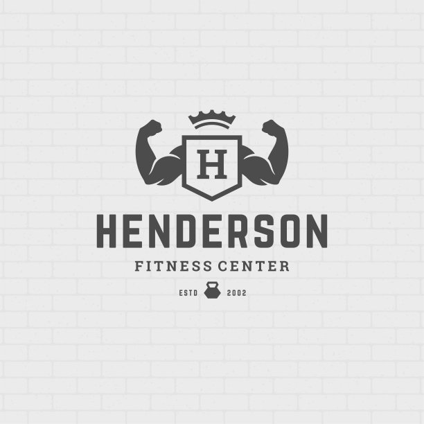 男子二头肌标志或徽章矢量插图健美运动员男性手符号剪影图片下载