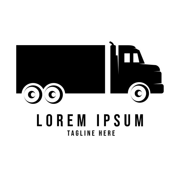 卡车标志设计矢量模板孤立插图图片下载