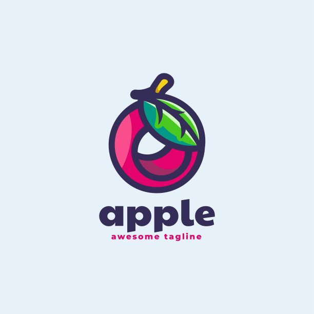 矢量插图苹果简单吉祥物风格。图片下载