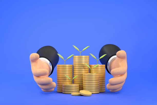 从一堆硬币上长出来的树。货币植物的概念是从手中的硬币生长而来的图片下载