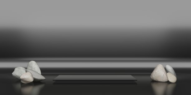 产品支架用于放置信息和产品3D插图的石头底座图片下载