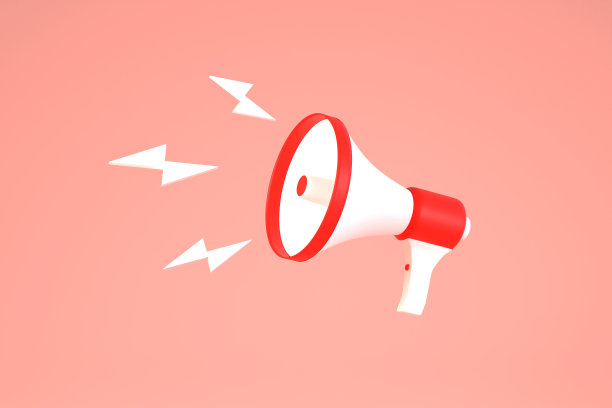 营销时间概念，逼真的3d扩音器，闪电扬声器图片下载