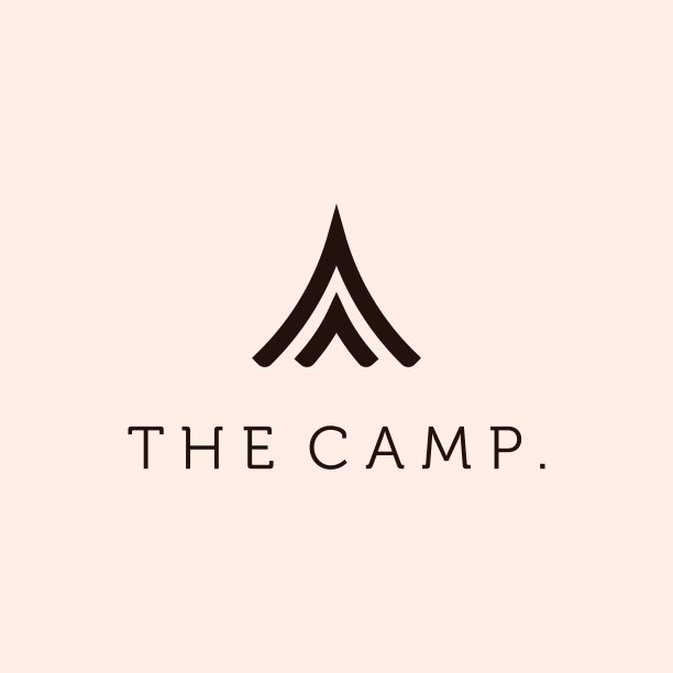 野营帐篷简单极简的标志矢量插图设计图片下载