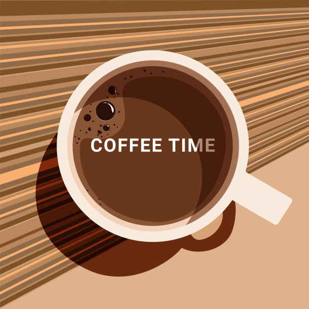 矢量插图杯新鲜的咖啡或咖啡豆平坦的风格。餐厅，海报，横幅，卡片的装饰设计图片下载