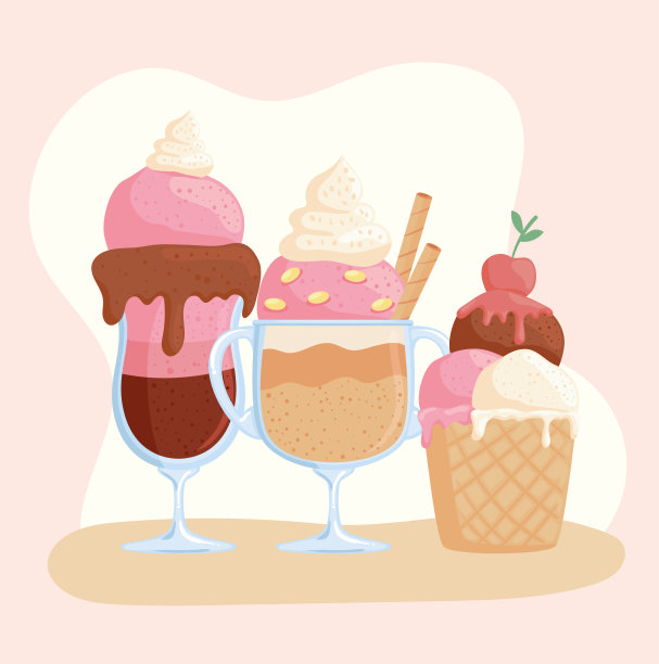 三种冰淇淋产品图片下载