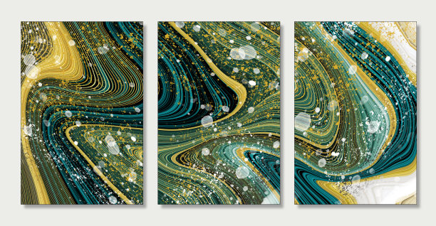 3d流体墙纸墙框架。金色和灰色大理石背景 树脂晶洞和抽象艺术，功能艺术，如水彩晶洞画图片下载