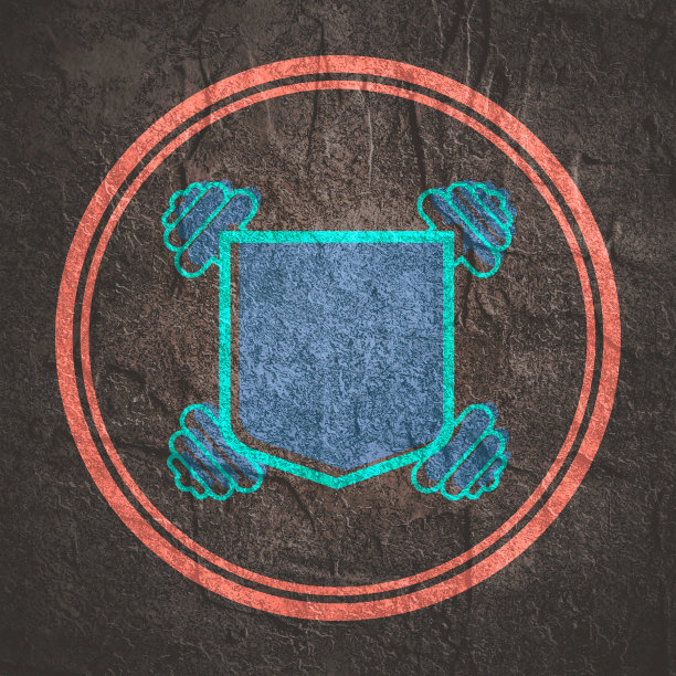 健美会会徽，带盾牌及哑铃图片下载