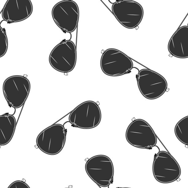 无缝模式的复古单色详细太阳镜。矢量图图片下载
