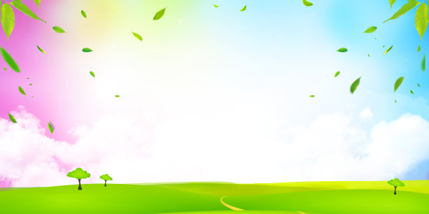 小清新彩云下的草地背景图图片下载