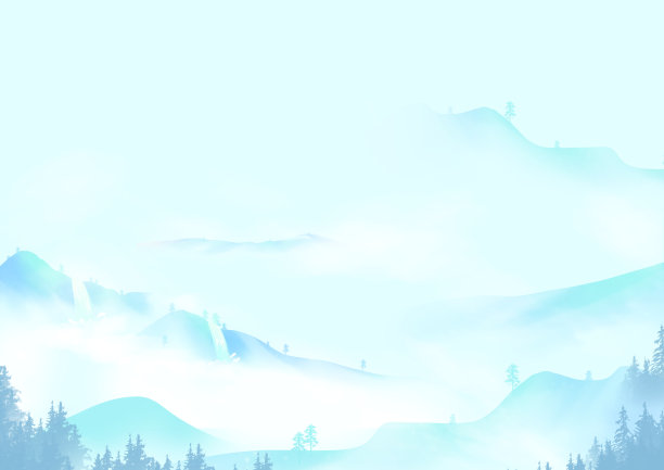 中国风云海中的山川背景图图片下载