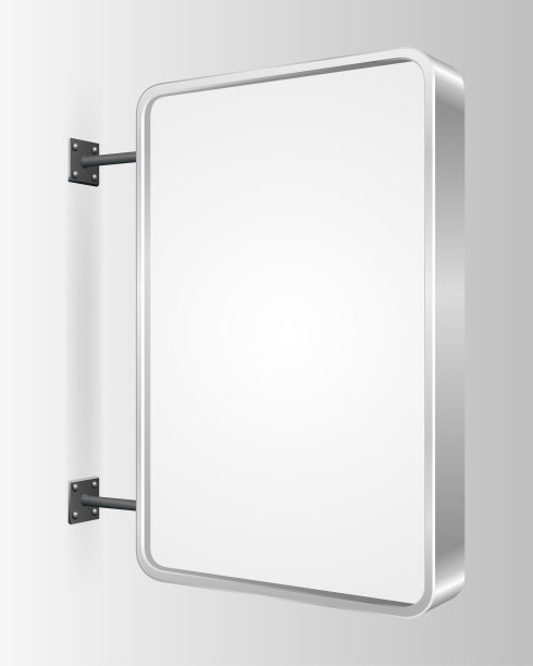 建筑墙上的空白海报矢量插图图片下载