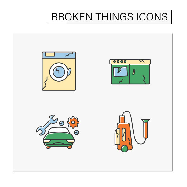 破碎的东西颜色图标设置图片下载