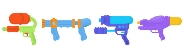 水枪，儿童玩具武器，平枪，手枪。图片下载