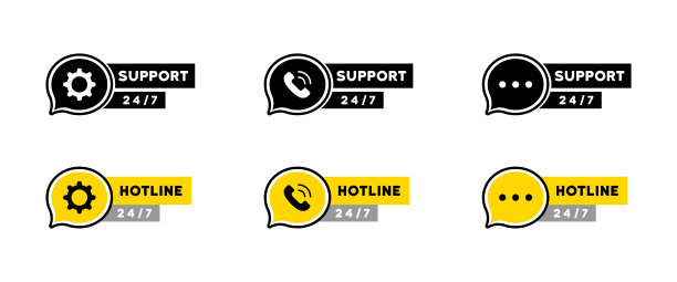 在线支持图标集。cervice调用服务。热线。向量EPS 10。孤立在白色背景上图片下载
