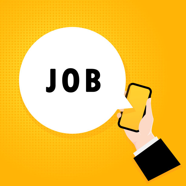 的工作。带有气泡文本的智能手机。海报与工作文本。漫画的复古风格。手机app语音泡泡。向量EPS 10。孤立在背景图片下载