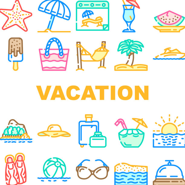 暑假享受旅行者图标集图片下载