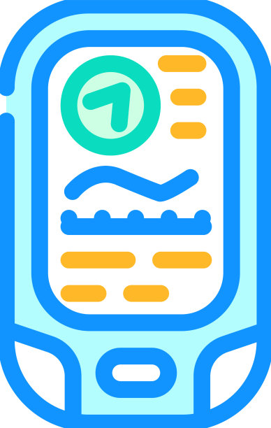 GPS徒步设备颜色图标图片下载