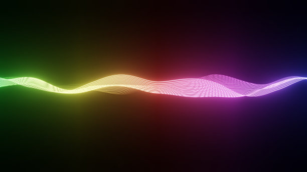 波浪纹理阵列，漂亮的彩色霓虹灯梯度，插图抽象3d渲染图片下载