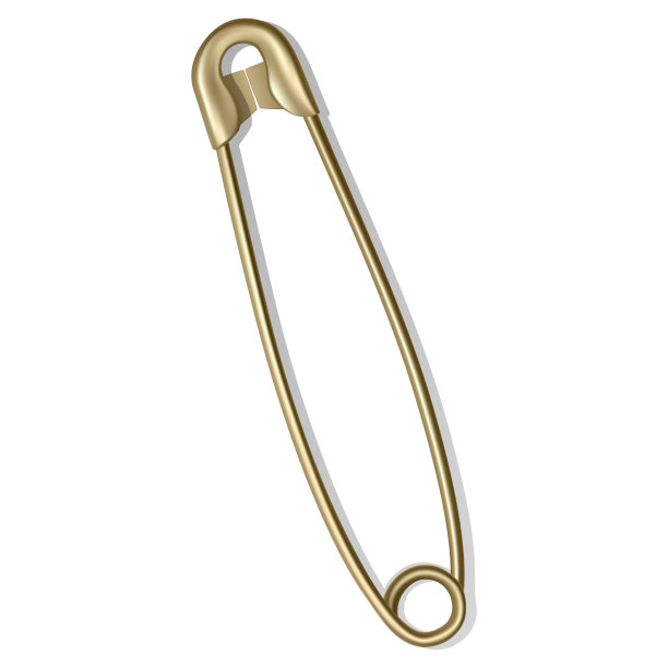 安全别针孤立在白色背景，矢量插图图片下载