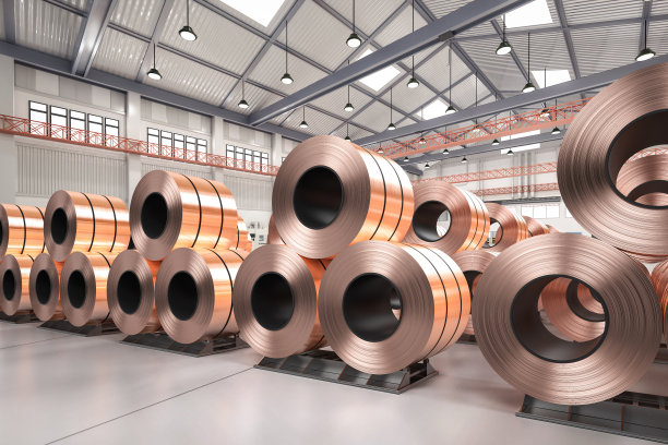 一卷铜片或一堆铜带图片下载