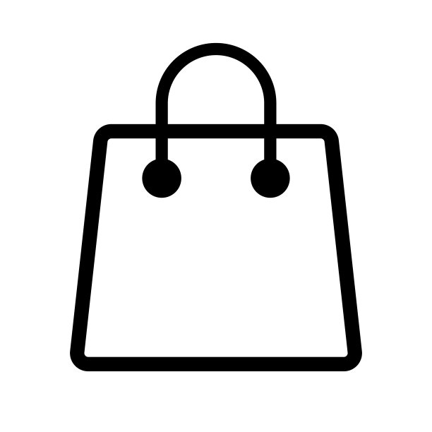 简单的购物袋图标。向量。图片下载