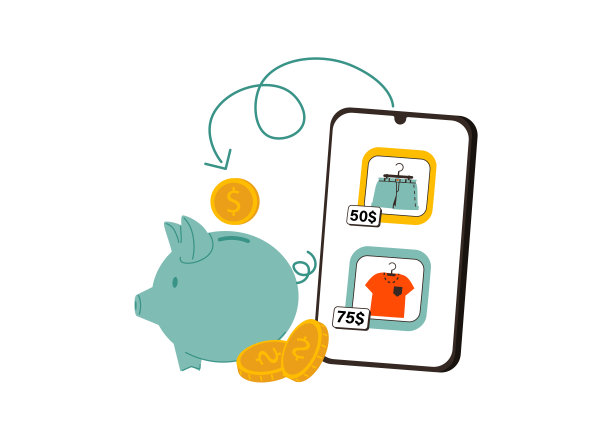 退款作为现金返还或收到钱后，花小人的概念。图片下载