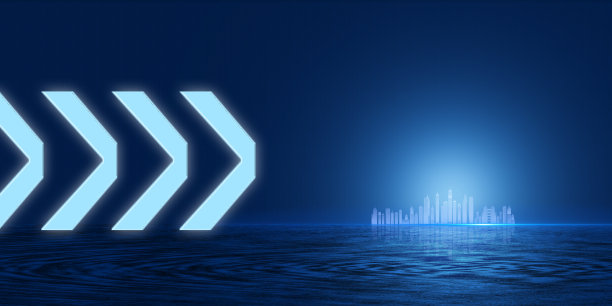 海水城市蓝色商务科技背景图图片下载