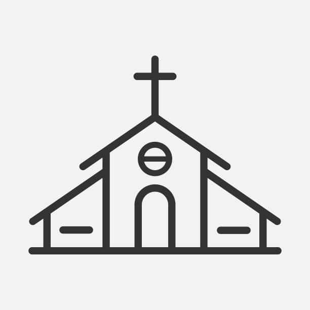 教堂建筑图标扁平设计图片下载