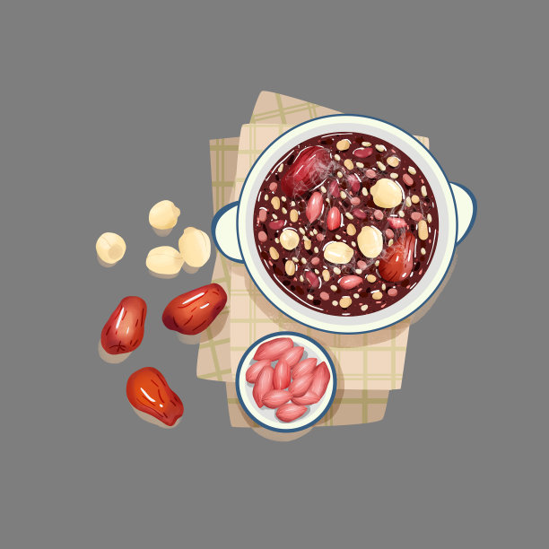 俯视腊八粥和材料免扣节日美食元素图片下载