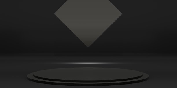 禅宗风格的讲台舞台黑暗工作室场景最小场景概念3D插图图片下载