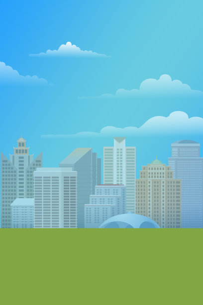 卡通手绘城市建筑背景图图片下载