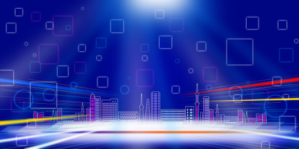 商务科技城市蓝色背景图图片下载