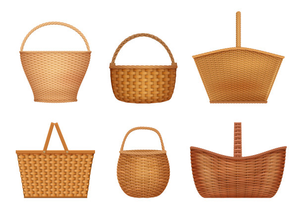 柳条篮子手工装饰野餐图片下载