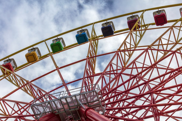 摩天轮在蓝天的背景上图片下载