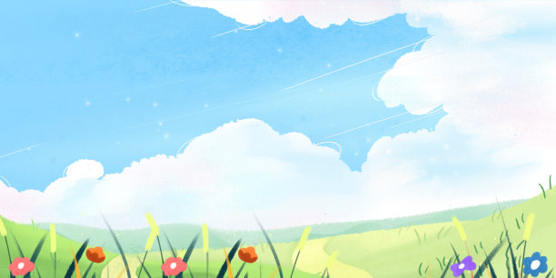 天空云朵花卉清新夏日背景图片下载